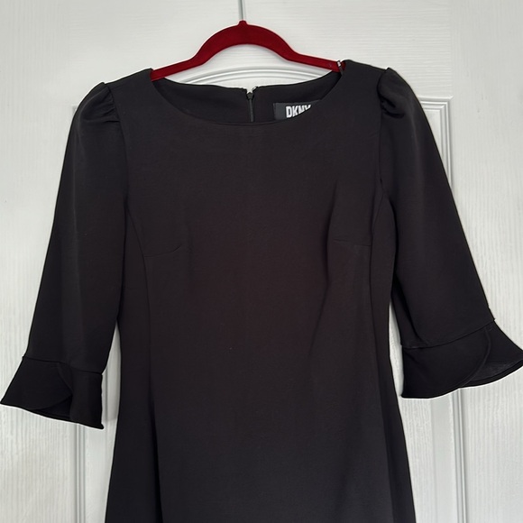DKNY Black 3/4-Sleeve Tulip-Cuff Sheath Dress NWT - Picture 7 of 11